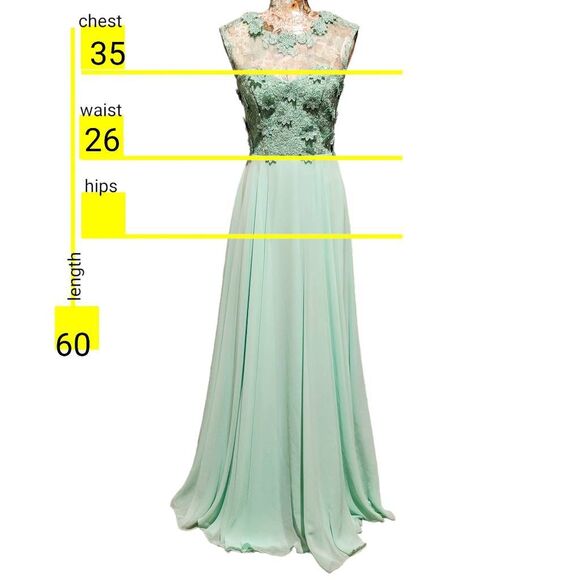 Formal Lt Green Rhinestones Floral Lace Sweetheart Bodice Long Gown Maxi Dress - Picture 5 of 15